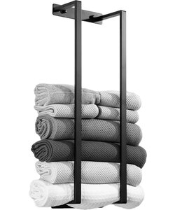 Igoods Handdoekrek - Handdoekhouder - Handdoekrek Badkamer - Handdoekstand - Inclusief Montage set - 70x20x24 cm - Zwart