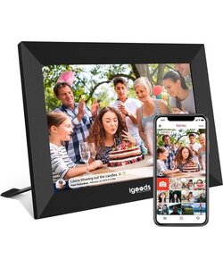 Igoods Digitale Fotolijst - HD Fotolijst - 10.1 inch Display - Fotokader - IPS Touchscreen - Frameo App - 32GB - Zwart