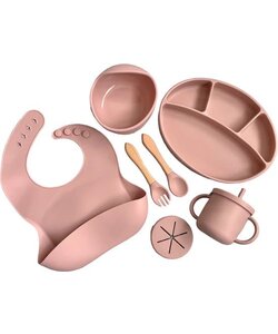 Igoods Babyservies - Kinderservies - Met Placemat - Siliconen - Antislip - 10-delig - Onbreekbaar - Vaatwasserbestendig - Magnetronbestendig - Vriesbestendig - Groen - Copy - Copy