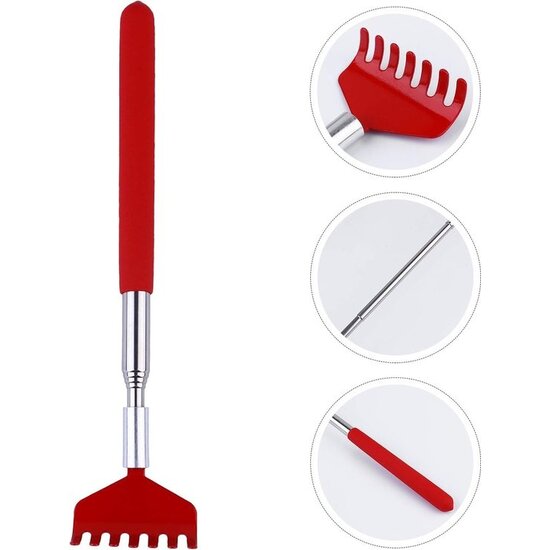 Igoods Igoods Uitschuifbare Rugkrabber - Ruggenkrabber - Telescopisch - Massage - Verstelbaar - Anti-jeuk - RVS - Rood