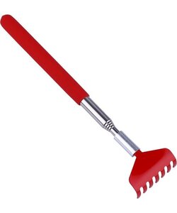 Igoods Uitschuifbare Rugkrabber - Ruggenkrabber - Telescopisch - Massage - Verstelbaar - Anti-jeuk - RVS - Rood