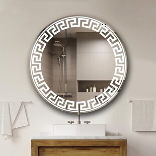 Igoods Badkamerspiegel - Aluminium Badkamerspiegel met LED-verlichting - Wandspiegel - Make-up Spiegel - Rond - 70cm