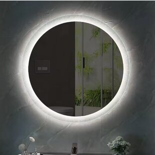 Igoods Badkamerspiegel - Aluminium Badkamerspiegel met LED-verlichting - Wandspiegel - Make-up Spiegel - Rond - 80cm