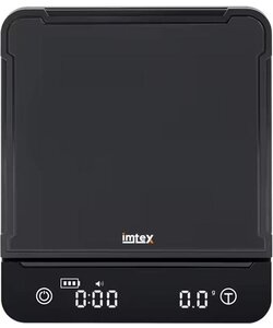 Imtex Koffieweegschaal - Digitale Keukenweegschaal - 3000g/0.1g - Waterdicht - USB-C Opladen - Antislip - LED - Zwart