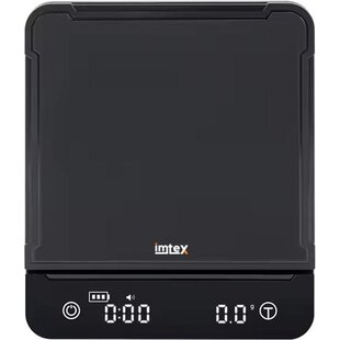 Imtex Koffieweegschaal - Digitale Keukenweegschaal - 3000g/0.1g - Waterdicht - USB-C Opladen - Antislip - LED - Zwart