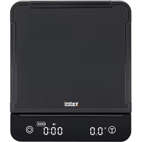 Imtex Imtex Koffieweegschaal - Digitale Keukenweegschaal - 3000g/0.1g - Waterdicht - USB-C Opladen - Antislip - LED - Zwart