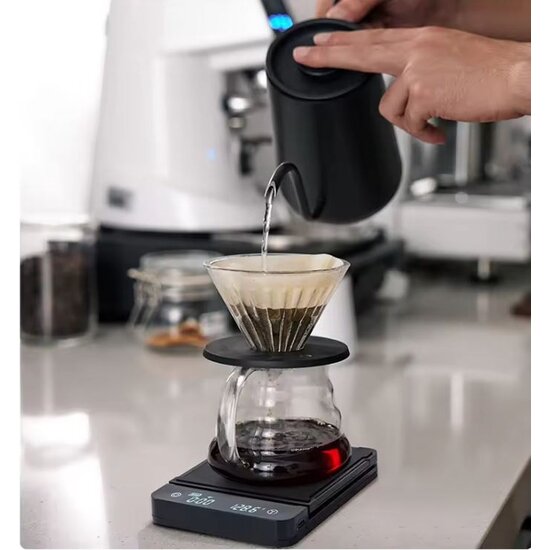 Imtex Imtex Koffieweegschaal - Digitale Keukenweegschaal - 3000g/0.1g - Waterdicht - USB-C Opladen - Antislip - LED - Zwart