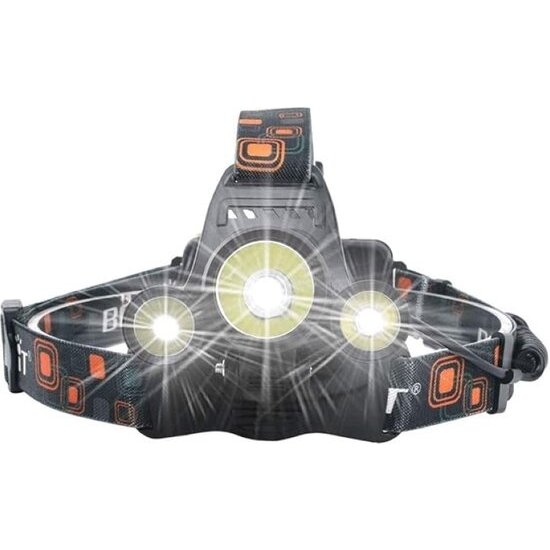 Igoods Igoods Hoofdlamp - 3 LED Hoofdlamp - Oplaadbare Hoofdlamp - Verstelbaar - Headlight - Inclusief Batterij