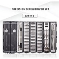 Igoods Igoods Schroevendraaierset - Cilindervormige Schroevendraaierset - 128-Delig - Precisie Schroevendraaier Set - Grijs