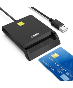 Igoods USB ID Kaartlezer - USB 3.0 Kaartlezer - Smartkaart Lezer - ID Card Reader - Credit Card Lezer - Zwart
