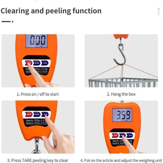 Igoods Igoods Digitale kraanweegschaal - Hangweegschaal 200kg