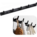 Igoods Igoods Wandkapstok - Kledinghanger - 5 Haakjes - Zwart