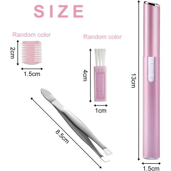 Igoods Igoods Precisietrimmer - Facial Care - Wenkbrauw Trimmer - Gezichtshaar Trimmer - Epileer Apparaat - Gezichtshaar Verwijderaar - Ontharing - Inclusief Borsteltje en Opzetstuk - Dames - Roze