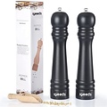 Igoods Igoods Pepermolen Set - Pepermolen Hout - Peper En Zoutmolen - Peper En Zoutmolen Set - Kruidenmaler - 2 Stuks Zwart - 27cm