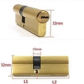 Igoods Igoods Cilinderslot - Profielcilinder - Deurcilinder - 60mm Dubbele cilinder - Incl 5 Sleutels - Goudkleurig - 2st