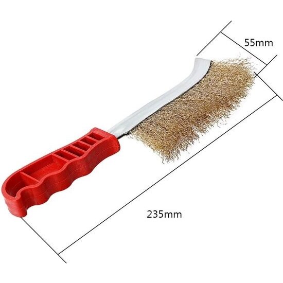 Igoods Igoods Universele Staalborstel - Messing Staalborstel - Schuurborstel - Roest Verwijderen - Rood