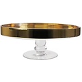 Igoods Igoods Taartplateau - Taartstolp met Gouden Rand - Dienblad met Deksel - Taartstandaard - Acryl