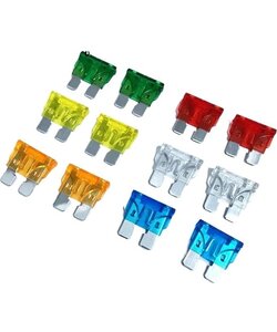 Igoods 12-Delige Zekeringenset - Autozekeringen - Steekzekeringen - Verschillende Soorten - 5-30 A - 6-24 V