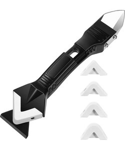 Igoods 3 In 1 Kitverwijderaar Set - Kitschraper - Voegstrijker - Kitspatel - Lijmverwijderaar - Voor Het Verwijderen En Afwerken Van Kit - Inclusief 5 Mondstukken