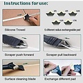 Igoods Igoods 3 In 1 Kitverwijderaar Set - Kitschraper - Voegstrijker - Kitspatel - Lijmverwijderaar - Voor Het Verwijderen En Afwerken Van Kit - Inclusief 5 Mondstukken