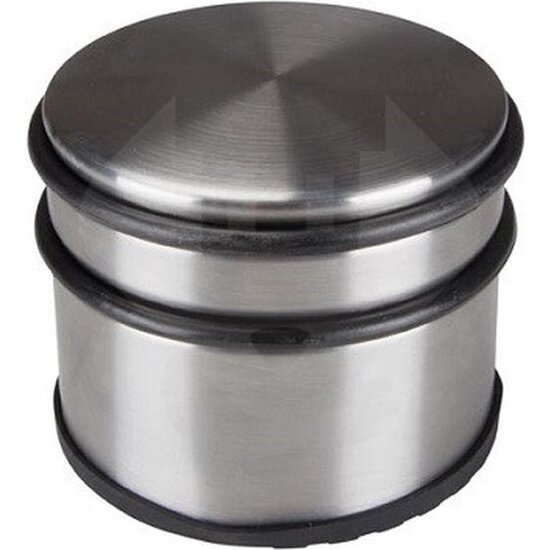 Igoods IGOODS Deurstopper - RVS - 7,5 cm x Ø 9 cm - Extra hoog! - XL deurstopper edelstaal 1.1 kg - Zilver