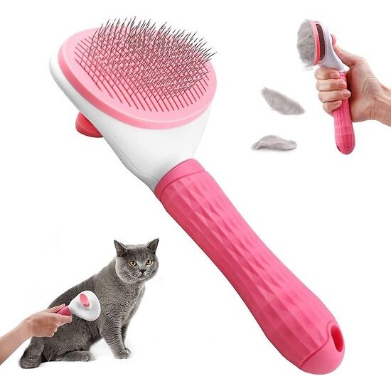 Igoods Igoods Kattenborstel - Kattenhaar Verwijderaar - Ontpluizer - Roze