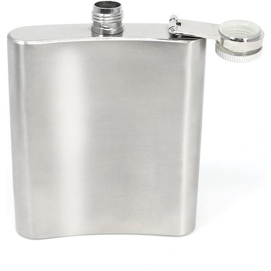 Igoods Igoods Heupfles Met Schroefdop 200ML - Platvink - Drinkfles - Zakfles - Drankflacon - RVS