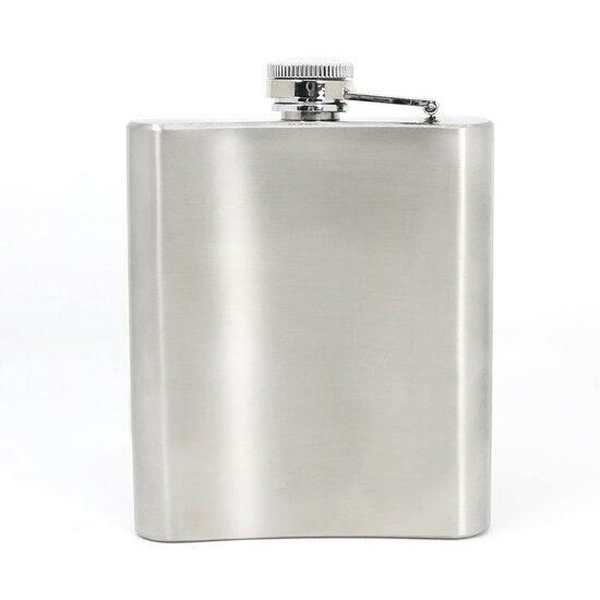 Igoods Igoods Heupfles Met Schroefdop 200ML - Platvink - Drinkfles - Zakfles - Drankflacon - RVS