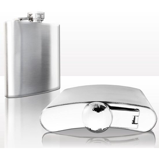 Igoods Igoods Heupfles Met Schroefdop 200ML - Platvink - Drinkfles - Zakfles - Drankflacon - RVS