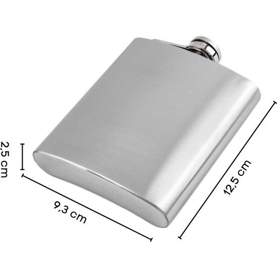 Igoods Igoods Heupfles Met Schroefdop 200ML - Platvink - Drinkfles - Zakfles - Drankflacon - RVS