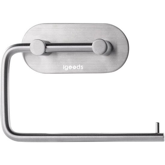Igoods Igoods Toiletrolhouder - WC Rolhouder - Zelfklevend - WC Papierhouder Zonder Klep - Moderne Stijl - RVS Zilver