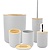 Igoods Igoods Badkamerset - Badkamer - Accessoires - Set van 6 - Zeepdispenser - Zeephouder - Tandenborstelhouder - Prullenbak - Drinkbeker - Toilethouder met Borstel - Grijs