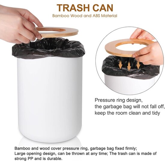 Igoods Igoods Badkamerset - Badkamer - Accessoires - Set van 6 - Zeepdispenser - Zeephouder - Tandenborstelhouder - Prullenbak - Drinkbeker - Toilethouder met Borstel - Wit