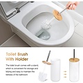 Igoods Igoods Badkamerset - Badkamer - Accessoires - Set van 6 - Zeepdispenser - Zeephouder - Tandenborstelhouder - Prullenbak - Drinkbeker - Toilethouder met Borstel - Wit