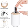 Igoods Igoods Badkamerset - Badkamer - Accessoires - Set van 6 - Zeepdispenser - Zeephouder - Tandenborstelhouder - Prullenbak - Drinkbeker - Toilethouder met Borstel - Wit