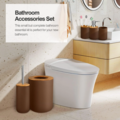 Igoods Igoods Badkamerset - Badkamer - Accessoires - Set van 6 - Zeepdispenser - Zeephouder - Tandenborstelhouder - Prullenbak - Drinkbeker - Toilethouder met Borstel - Bruin