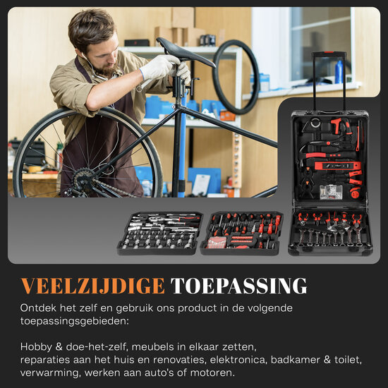 Imtex Imtex Gereedschapstrolley - 399-Delige Gereedschapskoffer - Gereedschapskist - Gereedschapskoffer op Wielen - Gevuld - Aluminium