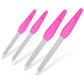 Igoods Igoods Nagelvijlen Set - 4-delige Set - Verschillende Maten - RVS - 7 - 8 - 8,5 - 10,5 cm Vijllengte - Roze