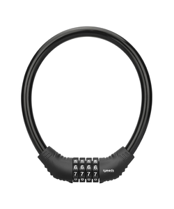 Igoods - Universeel Cijferslot - Fietsslot - Scooterslot - Kabelslot - Codeslot - 4 Cijfers - 60cm - Zwart
