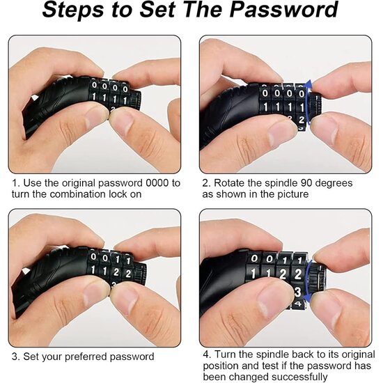 Igoods Igoods - Universeel Cijferslot - Fietsslot - Scooterslot - Kabelslot - Codeslot - 4 Cijfers - 60cm - Zwart