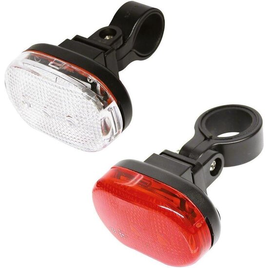 Igoods Igoods Fietslampen - Fietsverlichting Voor en Achter - Fietslampenset - LED Verlichting - 5 LED Lampjes - Rood en Wit