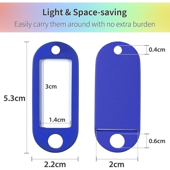 Igoods Igoods Sleutelhangers - Sleutellabels - Plastic Sleutelhangerset - Sleutelhangers met Etiket - 4 Kleuren - Rood/Groen/Blauw/Oranje - 8 Stuks