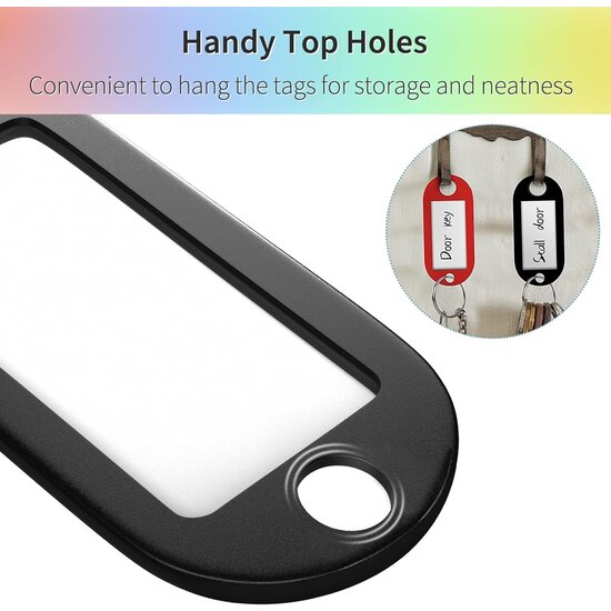 Igoods Igoods Sleutelhangers - Sleutellabels - Plastic Sleutelhangerset - Sleutelhangers met Etiket - 4 Kleuren - Rood/Groen/Blauw/Oranje - 8 Stuks