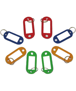 Igoods Sleutelhangers - Sleutellabels - Plastic Sleutelhangerset - Sleutelhangers met Etiket - 4 Kleuren - Rood/Groen/Blauw/Oranje - 8 Stuks