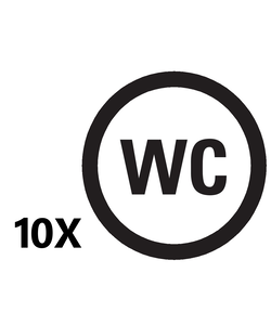 Igoods WC Bordje - WC Sticker - Rond - 20cm - Zwart/Wit - 10 Stuks