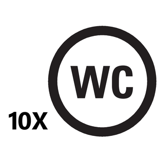 Igoods WC Bordje - WC Sticker - Rond - 20cm - Zwart/Wit - 10 Stuks