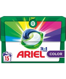 Ariel Wasmiddel - All in 1 Pods - Kleur - 15 Wasbeurten