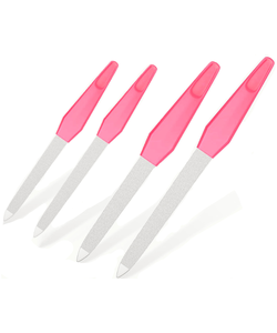 Igoods Nagelvijlen Set - 4-delige Set - Verschillende Maten - RVS - 7 - 8 - 8,5 - 10,5 cm Vijllengte - Lichtroze