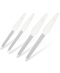 Igoods Nagelvijlen Set - 4-delige Set - Verschillende Maten - RVS - 7 - 8 - 8,5 - 10,5 cm Vijllengte - Wit