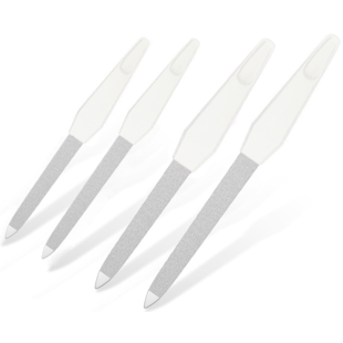 Igoods Nagelvijlen Set - 4-delige Set - Verschillende Maten - RVS - 7 - 8 - 8,5 - 10,5 cm Vijllengte - Wit